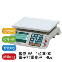 【免運】數位-W 1/40000 電子計重桌秤 4kg (電子秤)