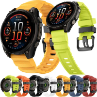สายซิลิโคนไวกิ้งขนาด 26 มม. และ 22 มม. เข้ากันได้กับ Garmin Quatix 8/Tactix8/ Fenix 8, 51 มม., 47 มม