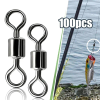 100 PCS Rolling Swivel Moncrot Kili Kili Pancing Kili Kili Rolling Swivel 304 Anti Karat Swivel Jigg