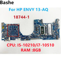 For HP ENVY 13-AQ Laptop Motherboard CPU:I5-10210/ I7-10510 RAM:8GB 18744-1 L72578-601 L63124-601100% Tested Fully OK