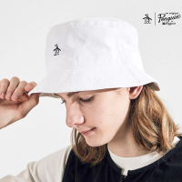 【Munsingwear】企鵝牌 男女款白色基本款斜紋LOGO刺繡漁夫帽 MGTP0C02