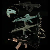 CF Gun Model FN FAL QBZ95 XM8 Keychain Arena Breakout AKS74U Metal Keyring Backpack Pendant Fans Col