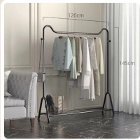 多功能 晾衣架 衣帽架 掛架 簡約掛衣櫃 曬衣架【萌貓-酷黑-120cm】【大】 