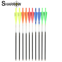 Archery Crossbow Carbon Arrows 16/17/18/20/22 Inches Arrow bolts 4" Rubber Feather for Crossbow Hunting Archery Shooting