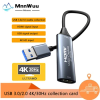 MnnWuu USB3.0/2.0 Video Capture Card 1080 HDMI-compatible 4K@30Hz Game Grabber Record for Switch Xbox PS4/5 Live Broadcast