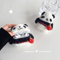 1pc Cute Plush Panda Earphone Cases for Apple AirPods 1/ 2/ 3/ Pro/ Pro 2 Protective Cover Headphone Accessorie Protective Bag