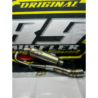 knalpot racing netral samping silencer GP5 inlet50 P25CM sarangan full bahan stainless buat motor gr