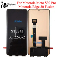 OLED Black 6.6 Inch For Motorola Edge 30 Fusion Moto S30 Pro LCD Display Touch Screen Digitizer Assembly Replacement