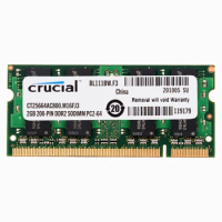 Crucial Laptop Memory DDR2 667/800 MHZ 1.8V CL5 200pin DDR2 2GB 4GB laptop RAM 4GB=2PCS*2G PC2-5300/6400S
