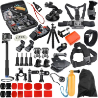 For Gopro Accessories Set for Go Pro Hero 11 10 9 8 7 6 5 Kit 3 Way Selfie Stick for Eken H8r for Xiaomi Osmo Action Yi EVA Case
