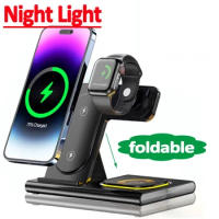 25W Wireless Charger Stand 3 in 1 For iPhone 14 13 12 Pro Max Apple Watch 8 7 Samsung Watch 5 Airpods Fast Charging Dock Station