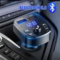 Bluetooth 5.0 Fm Transmitter Handsfree Car FM Radio Modulator Mp3 Player Usb Super Quick Charge Adapter