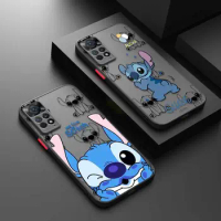 Stitch Smile Cartoon Phone Case For Redmi Note 11 12 13 9 Pro Plus 10 Lite 9S 12S K40 12C 10 9 9S Hard Matte Shell Frame Funda
