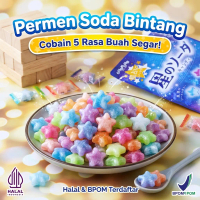 Permen Soda Bintang Star Candy Mix 5 Rasa Buah Segar - Tekstur Unik Cantik Berkilau Cocok Untuk Hamp