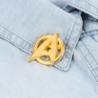Hot Sale Star Trek Badge First Generation Captain Brooches Trek Accessories Creative Gold Badge for Women Men Costume Badges