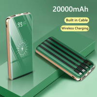 20000mAh Qi Wireless Charger Power Bank Fast Charging LED Powerbank for iPhone 15 pro Samsung S24 Huawei Xiaomi External Battery
