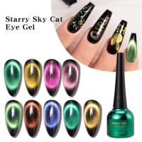 9 Colors Starry Sky Diamond Cat Eye Sparkling Cat Eye Gel Glitter Magnetic UV Nail Polish Cat Eye Gel