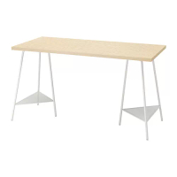 MITTCIRKEL/TILLSLAG 書桌/工作桌, 松木效果/白色, 140x60 公分