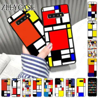 mondrian mondrian Color square Aesthetic art For Samsung Galaxy Note9 note10 note20ultra S24 S23ULTRA S21FE S22PLUS S20FE Cases