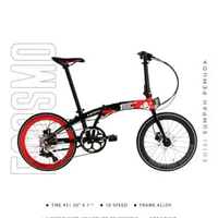 Sepeda Lipat Element Bikes 20 inch Ecosmo 10 Speed Damn I Love Indonesia X Sumpah Pemuda Bonus Helm