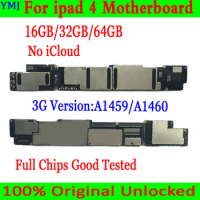 1458 Wifi Version and A1459/A1460 3G Version For iPad 4 Motherboard Original Unlock Free iCloud Logic Board IOS system Mainboad