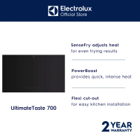Electrolux EHI8255BE 80cm UltimateTaste 700 Built-in Induction Hob 2 Cooking Zones 2 Years Warranty