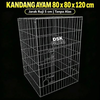Kandang Ayam Galvanis Lipat 80x120 Flyingpen Jarak Ruji 5 cm