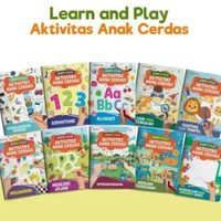 LC - (10 Buku) Aktivitas Anak Cerdas Tematik Super Lengkap untuk PAUD TK 3 4 5 tahun Paket+ATK