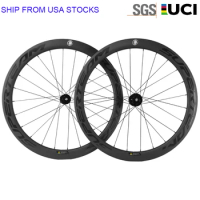 SUPERTEAM-Disc Brake Wheelset, UCI Approved, Thru Axle, 50mm Clincher, Carbon Wheels, 60mm