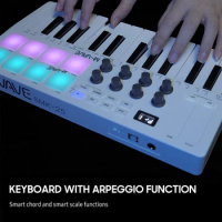 M-VAVE MIDI 25-Key Controller Keyboard Piano Portable USB Keyboard &amp; 8 RGB Backlit Pads 8 Knobs Music Keyboard Instruments
