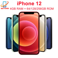 Genuine Apple iPhone 12 64/128/256GB ROM 6.1" Original OLED RAM 4GB A14 IOS Face ID NFC Unlocked 5G 98% New Cellphone iPhone12