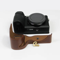 PU Leather Camera Bag Case For SONY A6600 protective shell holder cover With Battery Opening
