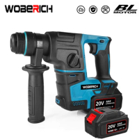 Brushless Rechargeable Electric Hammer Cordless Multifunction Hammer Impact Drill Power Tool for Makita/WOBERICH 18V Battery