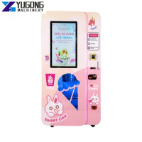 YG Automatic Frozen Food Ice Cream Vendor Machines Commercial Robots Maquina De Helados Softy Ice Cream Vending Machine
