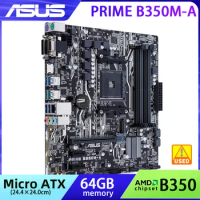 ASUS PRIME B350M-A Support Ryzen 3 2200G AMD B350 Used Motherboard Micro ATX DDR4 AM4 Socket for Athlon 3000G 240GE 220GE 200GE