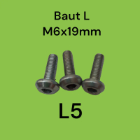 Baut L payung M6x19mm dan M6x23mm kunci L5 Universal (per 4pcs)