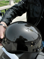 國標3c認證碳纖維頭盔復古車半盔男摩托車安全盔瓢盔電動機車頭盔