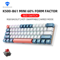 K500-b61 Mini Mechanical baord 60% Form Factor 61s Gaming baord Wired Full Hot-swappable Rgb Backlit
