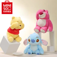MINISO Disney Stitch Winnie The Pooh Plush Doll Cute Cartoon Plush Toy Animal Stuffed Girl Room Decor Children's Birthday Gift