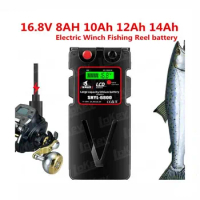 16.8v 8000mAh 10000mAh 1200mAh 14000mAh Lithium ion battery with BMS of electric winch fishing reel+3A Charger