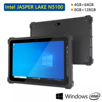 Industrial Rugged Windows 10 OS Tablet PC Win10 Intel JASPER LAKE N5100 10.1" IPS 8GB RAM 128GB Portable Tablet PC RJ45 RS232