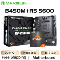 MAXSUN AMD Motherboard Kit B450M With Ryzen 5 5600 Dual-channel DDR4 Memory AM4 Mainboard M.2 NVME Computer components