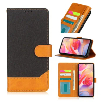 50pcs Canvas Wallet Leather Case For Xiaomi Redmi Note 11 Pro Note 10 12 Pro Redmi 11A 10A Standing Flip Leather Case