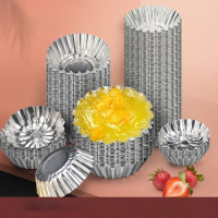 Disposable Chrysanthemum Cup Egg Tart Cup Bowl Cake Thickened Aluminum Foil Egg Tart Tray Steamed Tin Foil Tray Xiaolongbao Tray