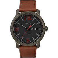 TIMEX 天美時 風格系列 經典潮流大數字手錶 黑x咖啡色/44mm