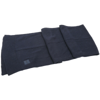 HUGO BOSS Kaio 標誌補丁針織羊毛混紡圍巾(深藍色)