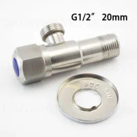 304 Stainless Steel Angle Stop Valves G1/2 20mm Cold Hot Water Stop Valve for Bathroom Toilet Sink Accessories u26