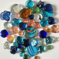 六一禮品彩色玻璃珠散珠五彩玻璃石鵝卵石頭魚缸造景裝飾海星彈珠