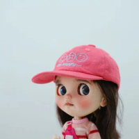 In stock cap for doll blythe qbaby little fish diandian-big head baseball cap for blythe hat for blythe doll