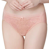 【思薇爾】柔塑曲線系列M-XXL蕾絲低腰三角女內褲(澄粉色)